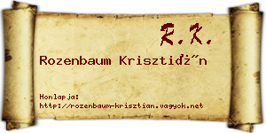 Rozenbaum Krisztián névjegykártya